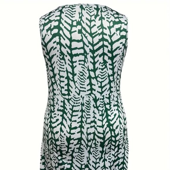Women's Plus Size Allover Print Keyhole Elegant Summer Beach Tank Dress 20W -24W - Picture 4 of 11